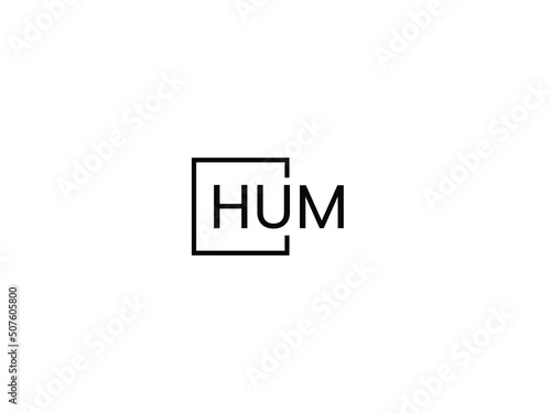 HUM letter initial logo design vector illustration