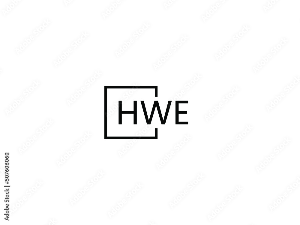 HWE letter initial logo design vector illustration HWE letter initial logo design vector illustration