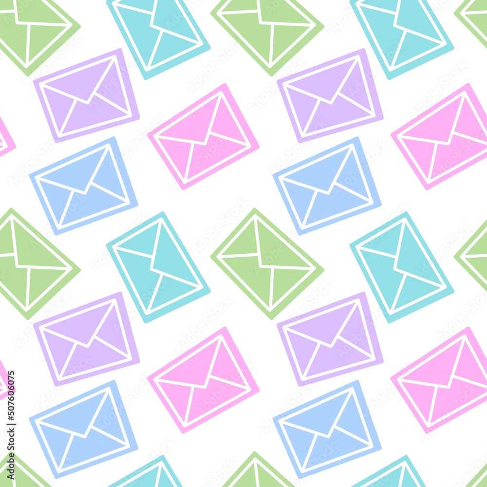 Kids letter seamless envelope pattern for fabrics and packaging and gifts and cards and linens and hobbies Kids letter seamless envelope pattern for fabrics and packaging and gifts and cards and linens and hobbies