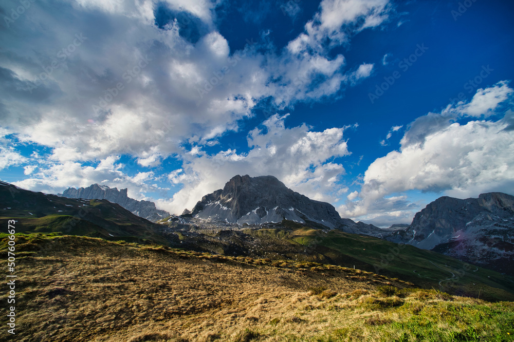 Panorama in the Swiss mountains in the Prättigau with the Sulzfluh mountain Panorama in the Swiss mountains in the Prättigau with the Sulzfluh mountain