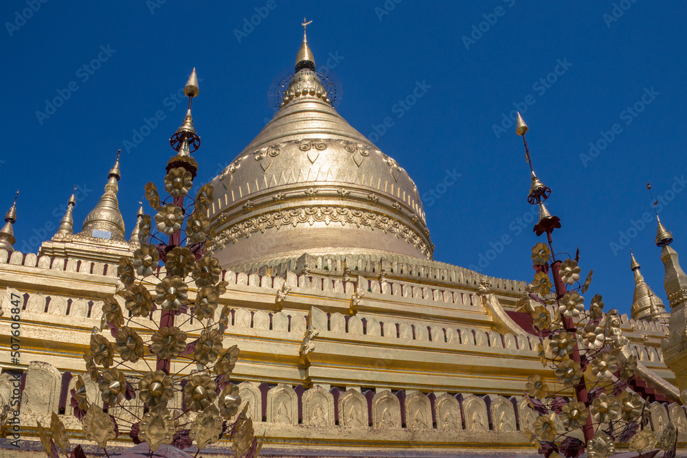 Shwezigon Pagoda in Bagan - Myanmar