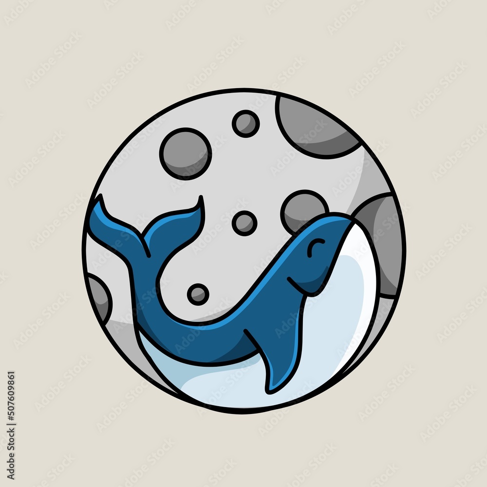 illustration vector of whale in moon perfect for print,etc. illustration vector of whale in moon perfect for print,etc.