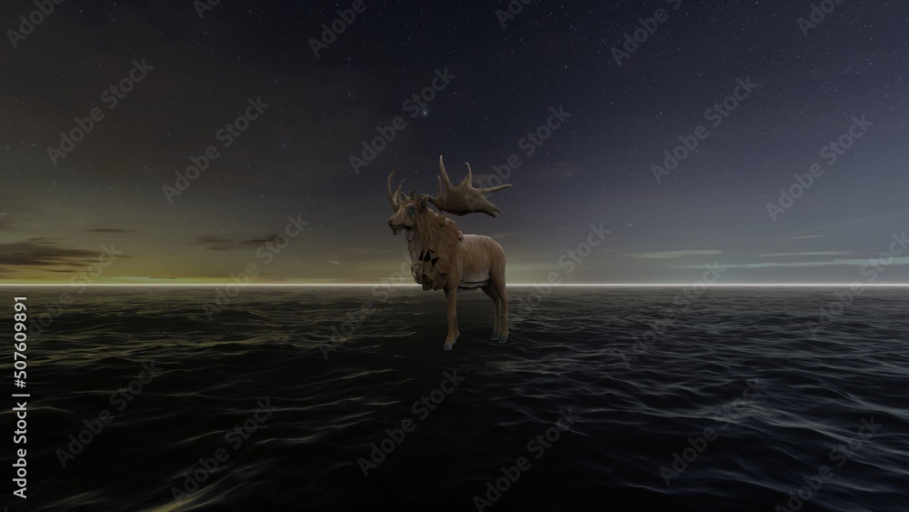 Fototapeta premium stag at sea