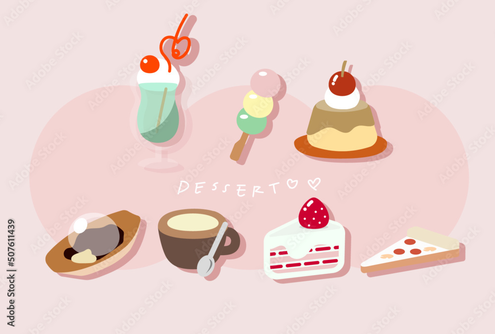 Fototapeta premium set of cakes and desserts