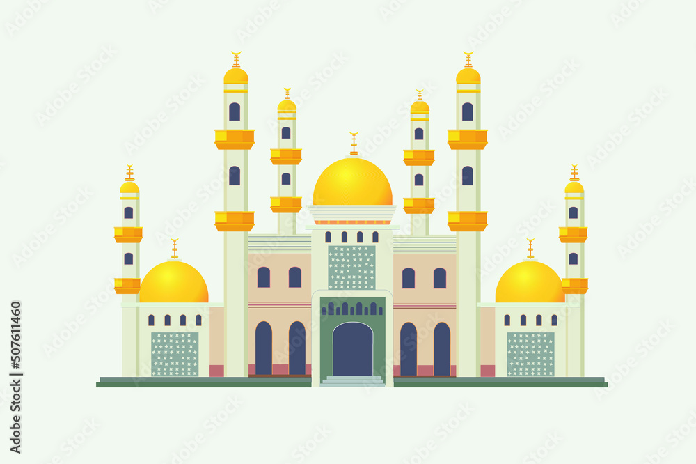 Mosque Islamic design on white background