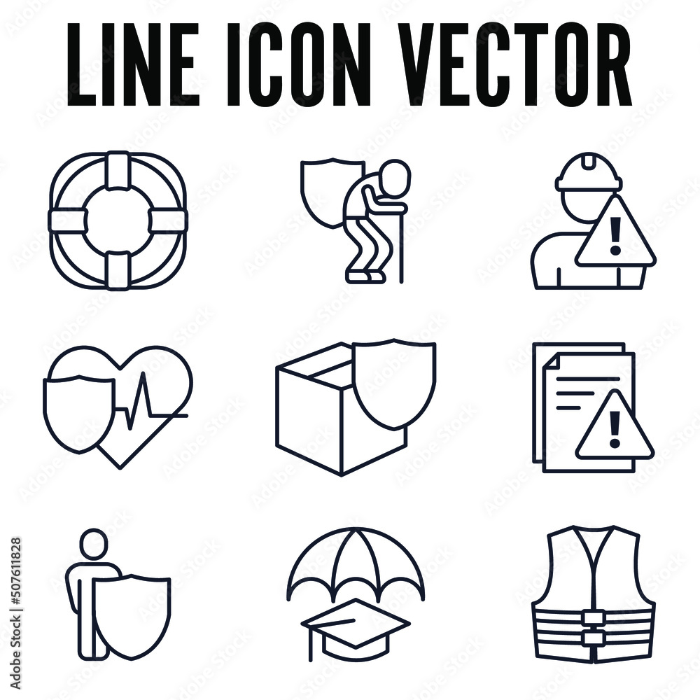insurance set icon symbol template for graphic and web design collection logo vector illustration insurance set icon symbol template for graphic and web design collection logo vector illustration