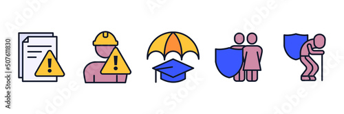 insurance set icon symbol template for graphic and web design collection logo vector illustration