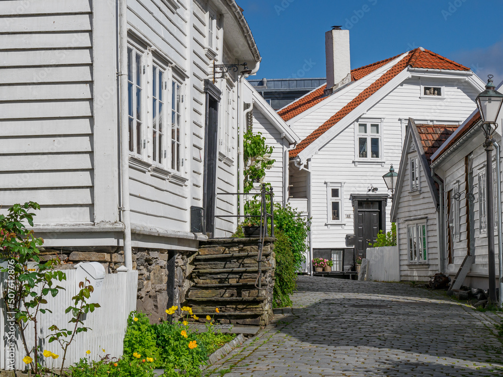 Obraz premium Die Altstadt von Stavanger in Norwegen