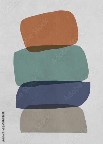 An abstract mid century style art poster print