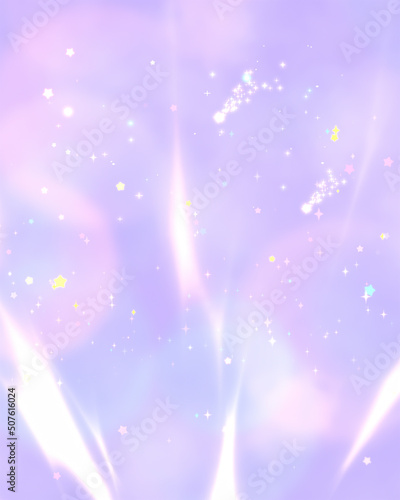 Soft pastel purple gradient color background with glowing light streaks and shooting stars.