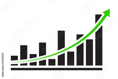 Chart vector icon business symbol. Finance rate diagram sign.