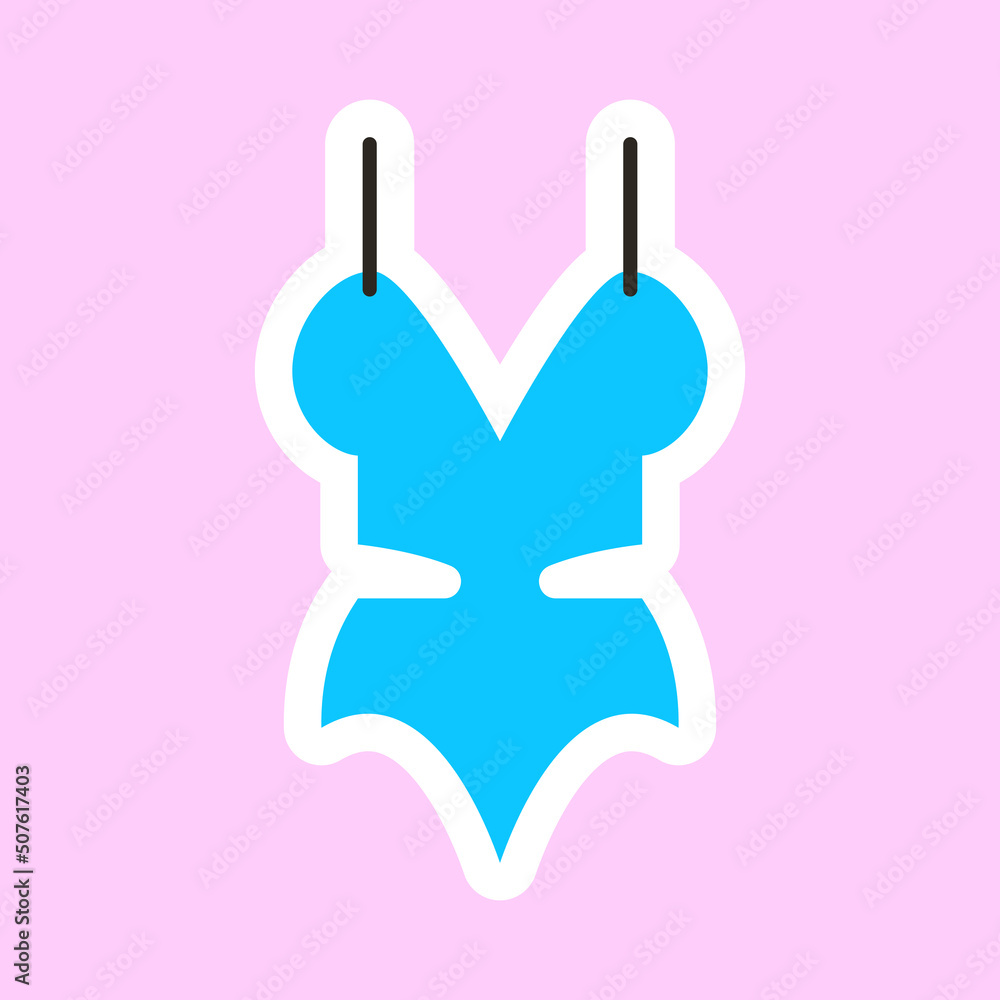 summer sticker illustration in cartoon style summer sticker illustration in cartoon style