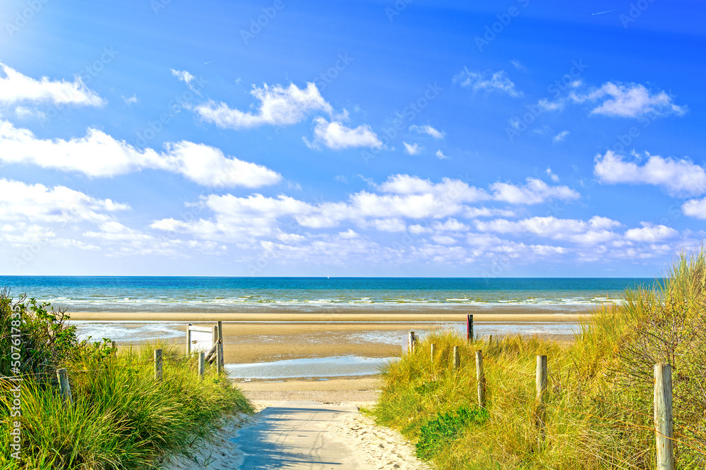 Dune landscape at De Panne, North Sea, in Belgium