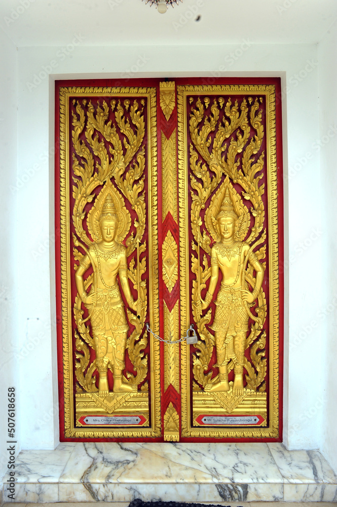 Ornamental door at the Buddhist Monastry