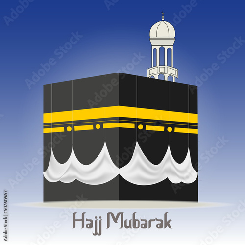 Islamic hajj pilgrimage illustration for hajj and eid al Adha