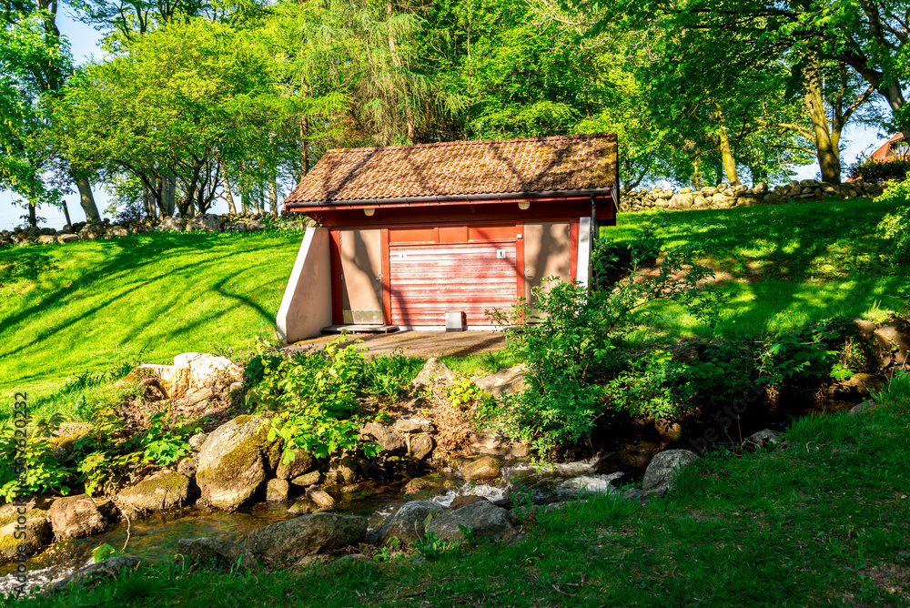 Public restrooms in a small park next to “Sverd i Fjell” or Sword in Rock monument, Stavanger, Norway, May 2018