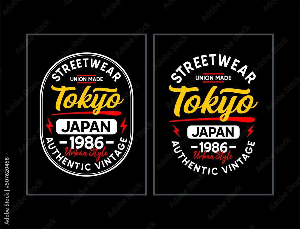 Tokyo design graphic typography for t-shirt