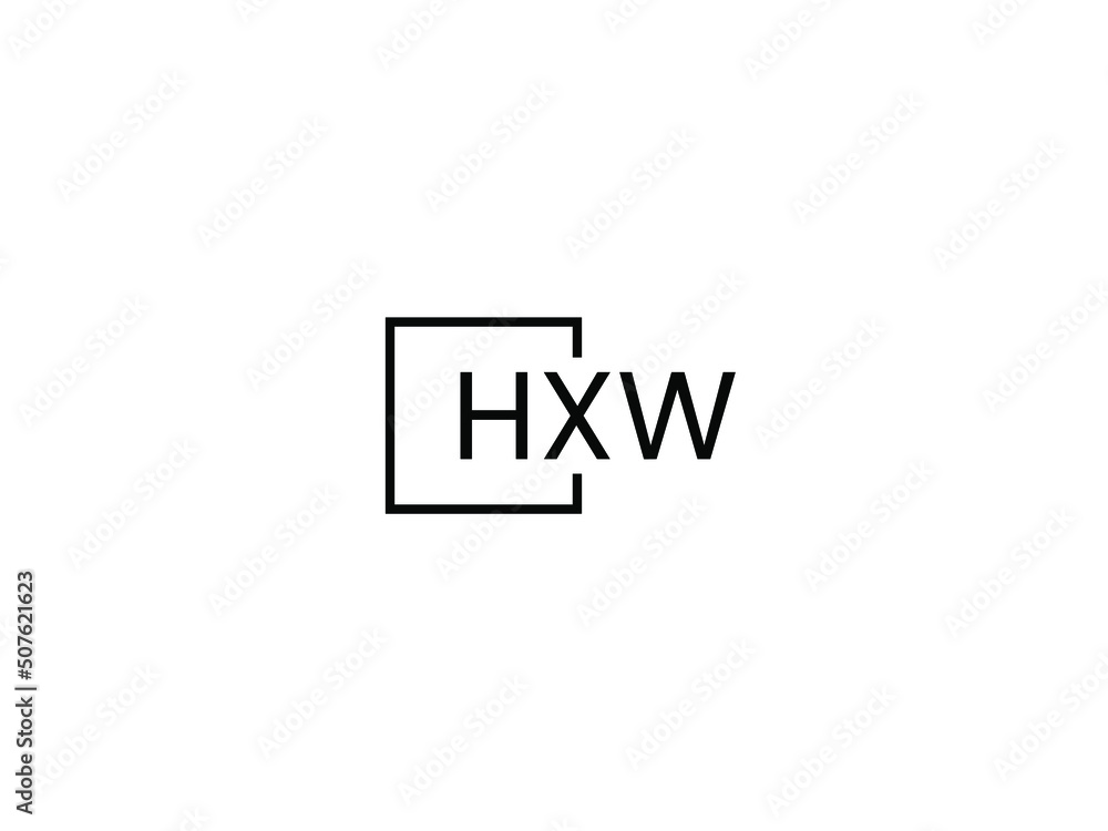 HXW letter initial logo design vector illustration