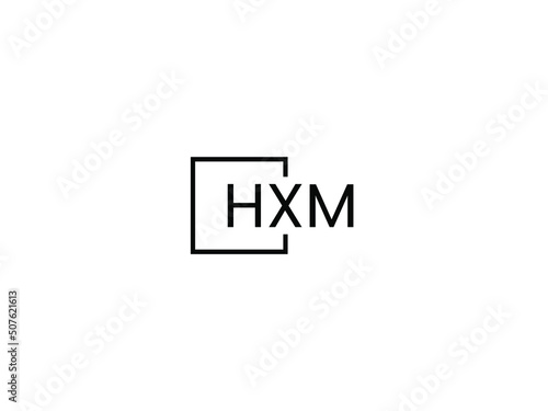 HXM letter initial logo design vector illustration
