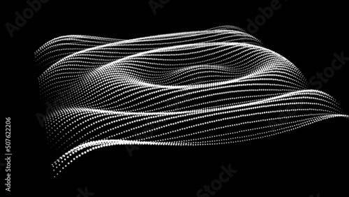 3d dynamic node of big data dots science. Wave infinity sinusoid line from particles. Swirl hill electric neon bulge topology. Vibrate waveform drum music background. Sea research science drip drop.