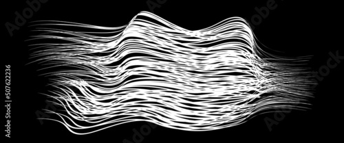 White flow brushstroke on white background.. Fluffy bunch of white politics. Abstract disheveled fibres. Vector illustration swirl blur. Crayons and chalk paint, fibers, hair and bunch