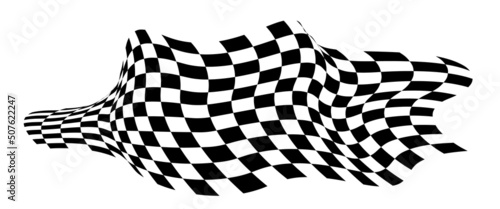 Checkered flag. Signaling on the race track. fabric texture with cubes, background for presentations and start pages.