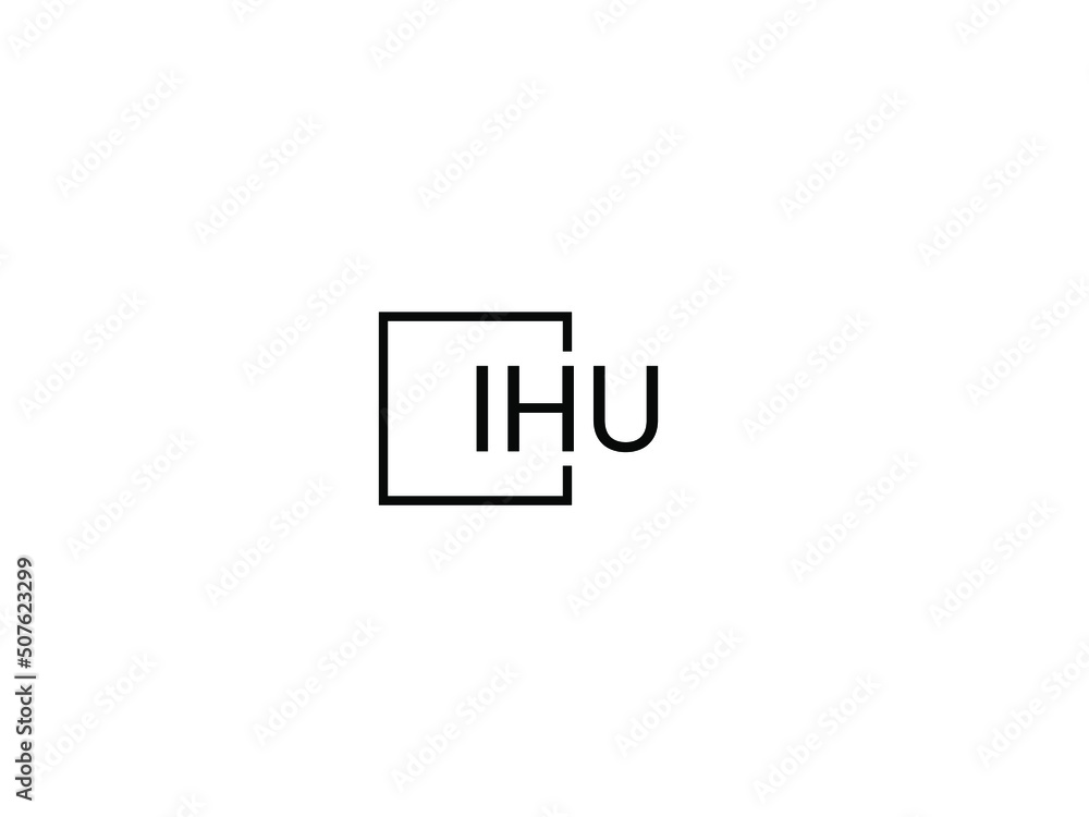 Obraz premium IHU letter initial logo design vector illustration