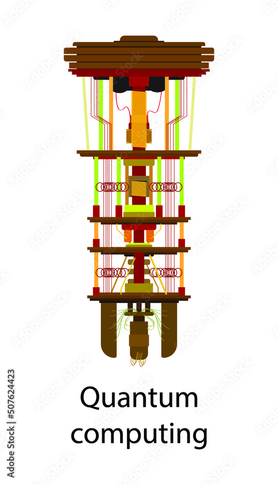 illustration of physics and technology, Quantum computing is a type of ...