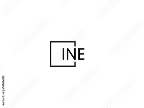 INE letter initial logo design vector illustration