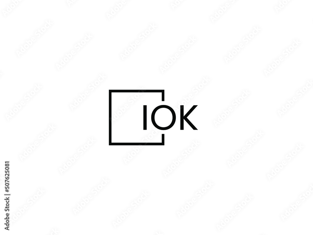IOK Letter Initial Logo Design Vector Illustration IOK Letter Initial Logo Design Vector Illustration