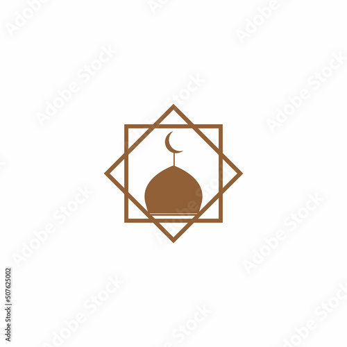 Vector icon of a mosque. Symbol of place of worship . eps 10