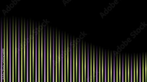 vertical lines in green and purple on a black background, modern realistic banner