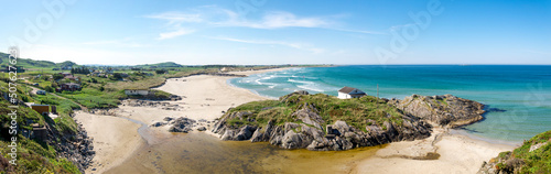 Obraz na płótnie Spectacular view of a long Hellesto beach in a sunny summer day, Stavanger, Norway, May 2018 w salonie