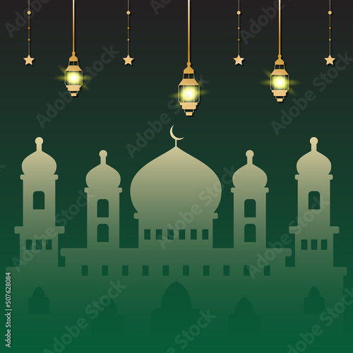 Happy Muharram. Islamic banner, postcard.