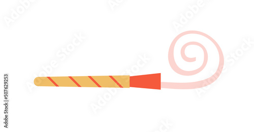 Circus party celebration whistle. Amusement event park and clown attributes vector illustration photo