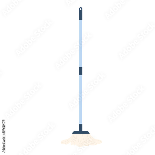 Housework cleaning floor mop. Maid housekeeping equipment and tools vector illustration