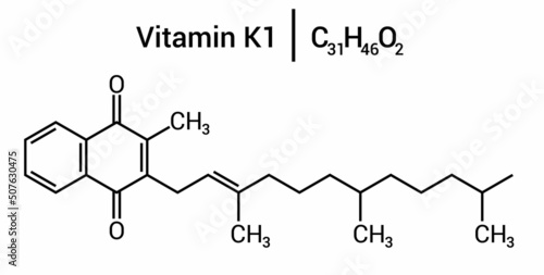 chemical structure of Vitamin K1 (C31H46O2)