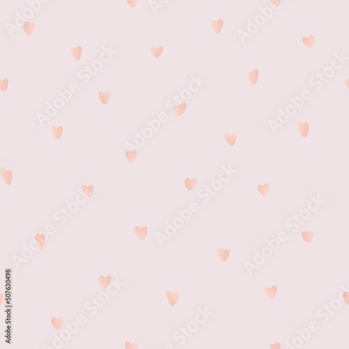Simple vector seamless pattern with pink hearts on white background. For wallpapers, fabric and textile print, gift and wrapping paper, decoration and invitation, pattern fills or web page background.