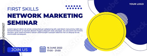 Network Marketing Seminar banner template design for webinar, marketing, online class program, etc