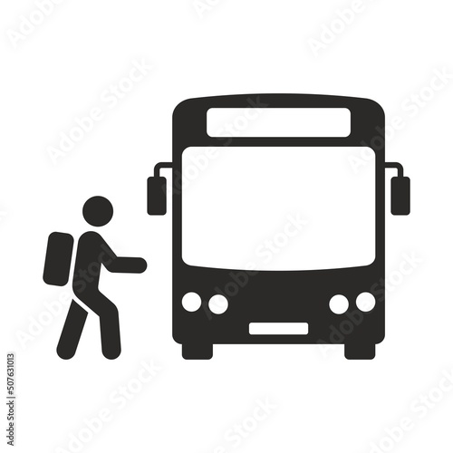 Fotobehang School bus icon