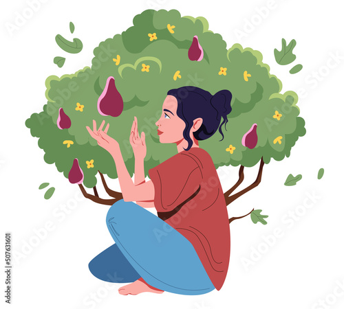 Young woman relaxing in a garden