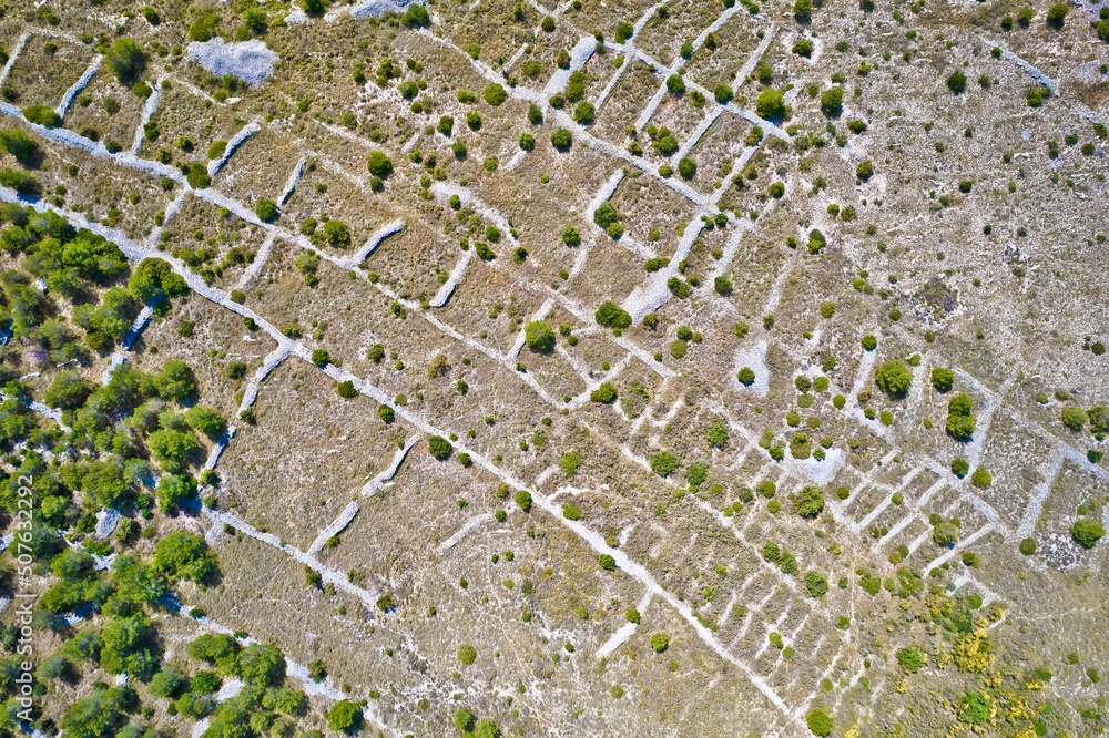 Aerial view of stone desert drywall