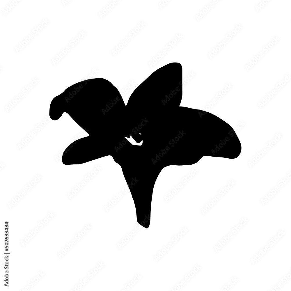 Tropical flower vector silhouette. Black on white. Vector illustration Tropical flower vector silhouette. Black on white. Vector illustration