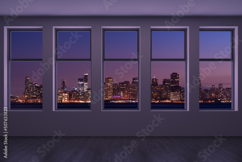 Canvas Print Empty room Interior Skyscrapers View Cityscape