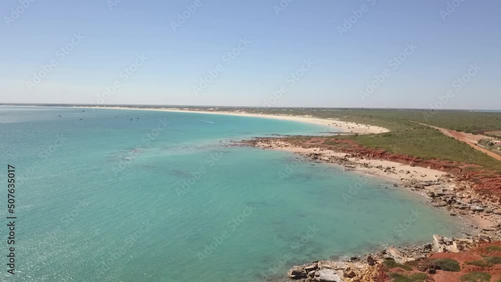 Australian Coast traveling in 4WD up to meteor crater and cliffs Australian Coast traveling in 4WD up to meteor crater and cliffs