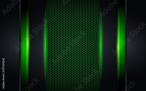 Modern futuristic black background combination with green technology diagonal
