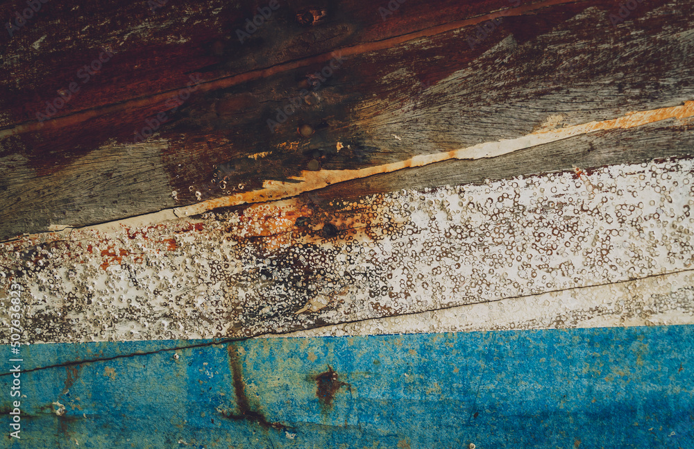 Fototapeta premium Background and texture of old wooden boat
