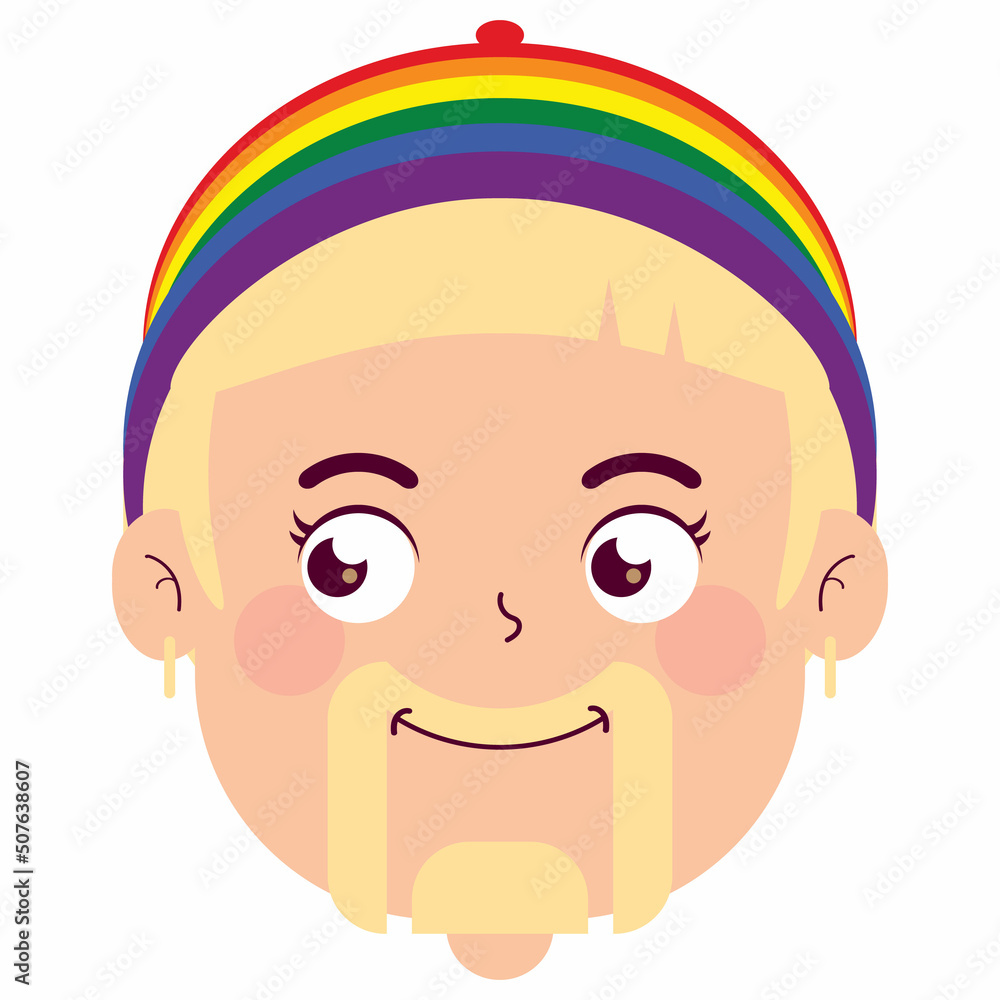 LGBT man happy face cartoon cute LGBT man happy face cartoon cute