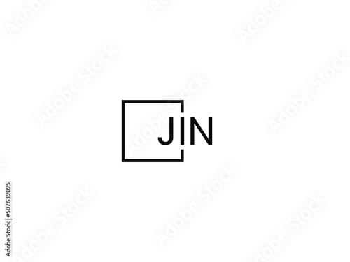 JIN letter initial logo design vector illustration	