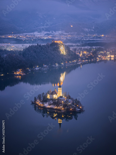 Lake Bled on a winter day